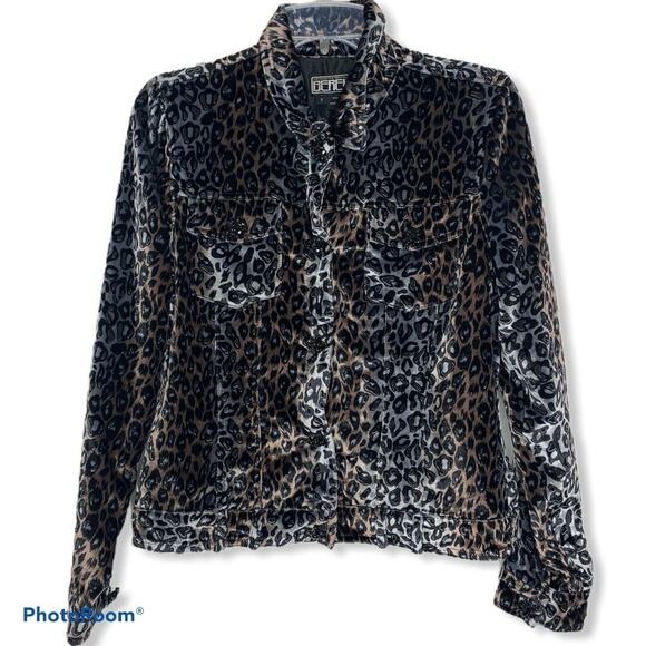 Berek 2 Animal Print Velvet 100% Silk Art To Wear Fancy Jacket Fall Size‎ S EUC - Picture 4 of 4